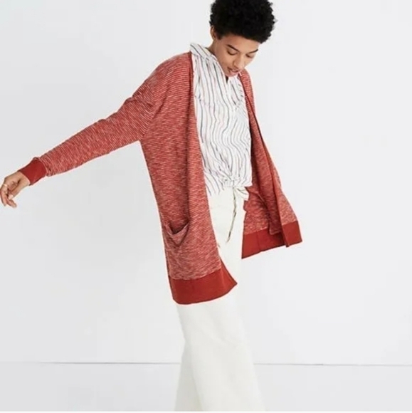 MADEWELL SUMMER RYDER RED ORANGE CARDIGAN, SZ XS - Picture 1 of 12